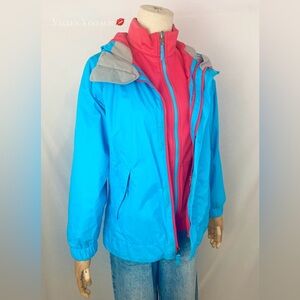 THE NORTH FACE COLORBLOCK 2-IN-1 'HYVENT' TRICLIMATE FULL-ZIP JACKET COMBO